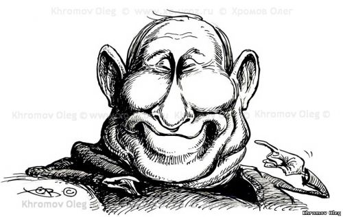 Карикатура Путин в образе доктора Зло